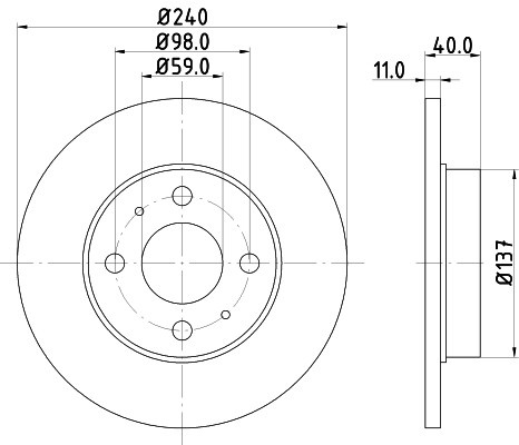 Disc frana ALFA ROMEO 155 (167) (1992 - 1997) KRIEGER 0950004284 piesa NOUA