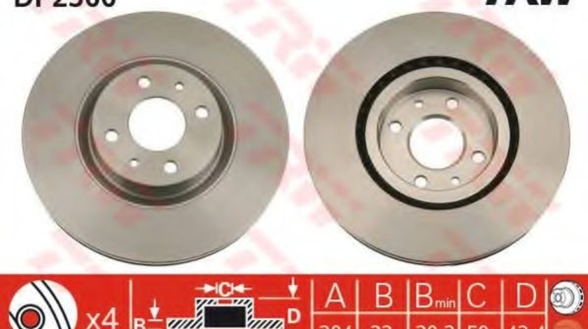 Disc frana ALFA ROMEO 155 (167) (1992 - 1997) TRW DF2566 piesa NOUA