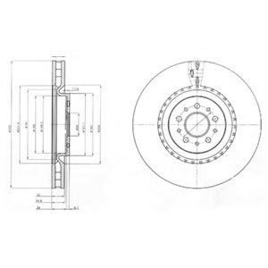 Disc frana ALFA ROMEO 156 Sportwagon (932) (2000 - 2006) DELPHI BG9843 piesa NOUA