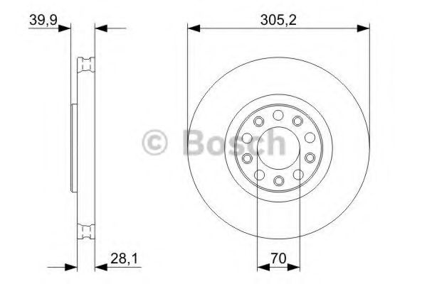 Disc frana ALFA ROMEO 159 (939) (2005 - 2011) BOSCH 0 986 479 293 piesa NOUA