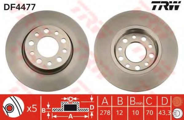 Disc frana ALFA ROMEO 159 (939) (2005 - 2011) TRW DF4477 piesa NOUA