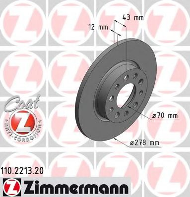 Disc frana ALFA ROMEO 159 (939) (2005 - 2011) ZIMMERMANN 110.2213.20 piesa NOUA