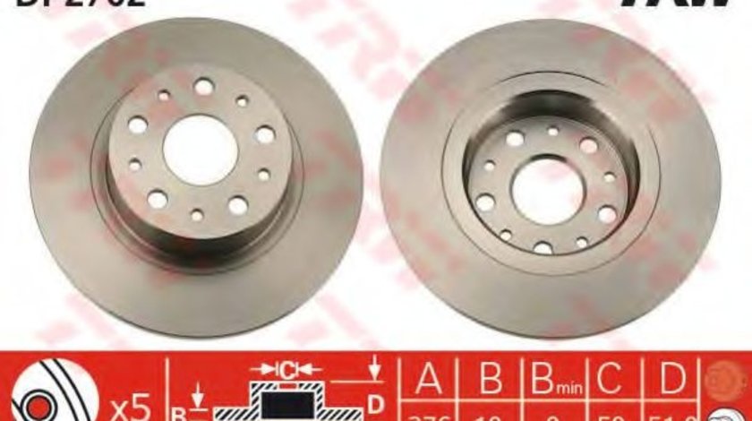 Disc frana ALFA ROMEO 166 (936) (1998 - 2007) TRW DF2762 piesa NOUA