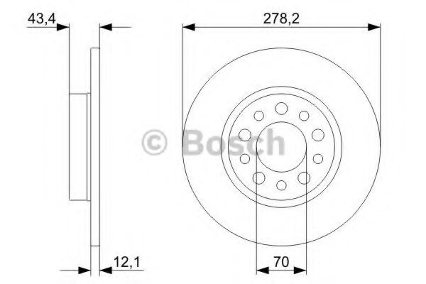 Disc frana ALFA ROMEO BRERA (939) (2006 - 2010) BOSCH 0 986 479 378 piesa NOUA