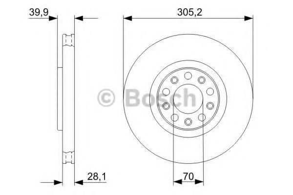 Disc frana ALFA ROMEO BRERA (939) (2006 - 2010) BOSCH 0 986 479 291 piesa NOUA