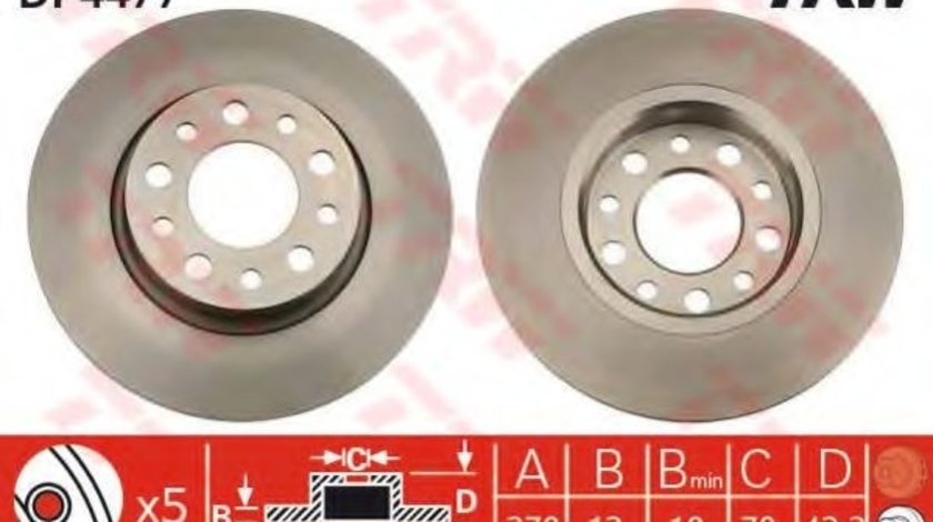 Disc frana ALFA ROMEO GIULIETTA (940) (2010 - 2016) TRW DF4477 piesa NOUA