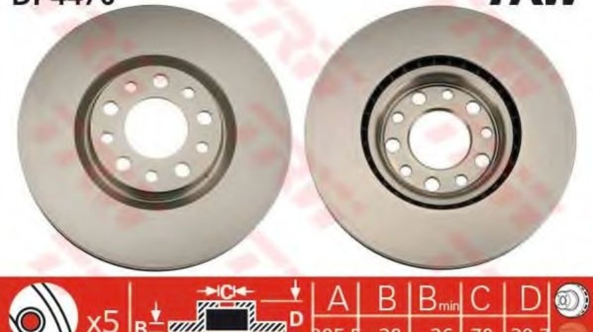 Disc frana ALFA ROMEO GIULIETTA (940) (2010 - 2016) TRW DF4476 piesa NOUA