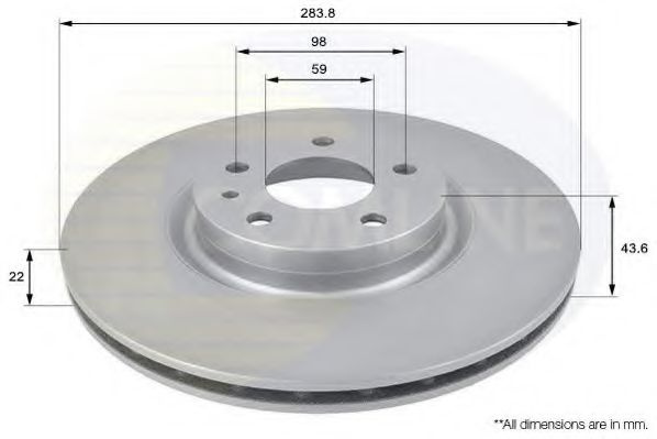 Disc frana ALFA ROMEO GT (937) (2003 - 2010) COMLINE ADC1805V piesa NOUA