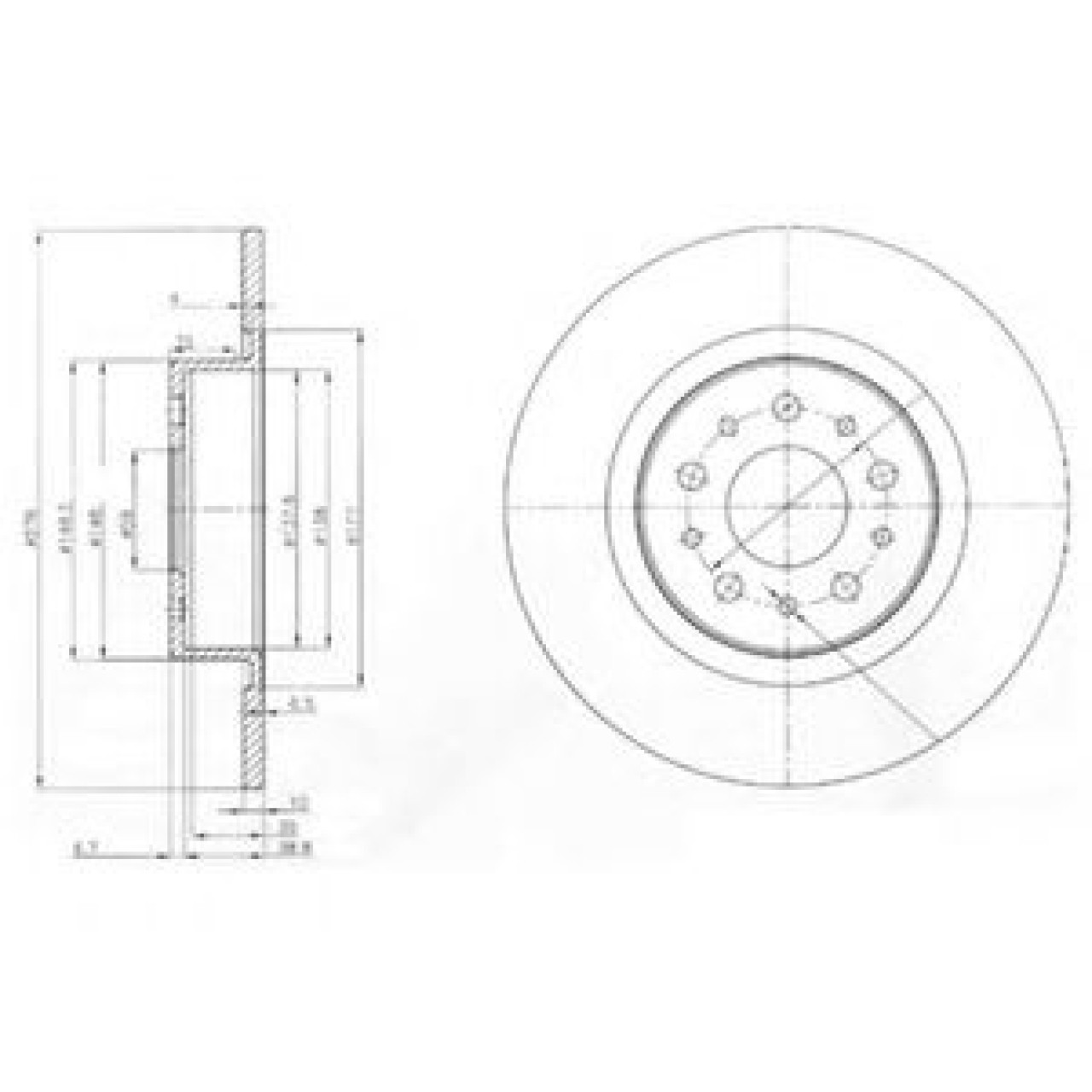 Disc frana ALFA ROMEO GT (937) (2003 - 2010) DELPHI BG3857 piesa NOUA