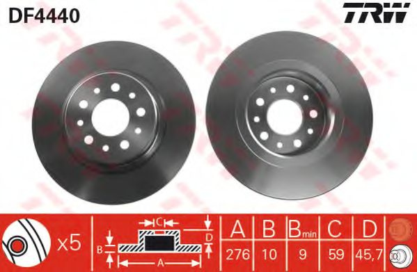Disc frana ALFA ROMEO GT (937) (2003 - 2010) TRW DF4440 piesa NOUA
