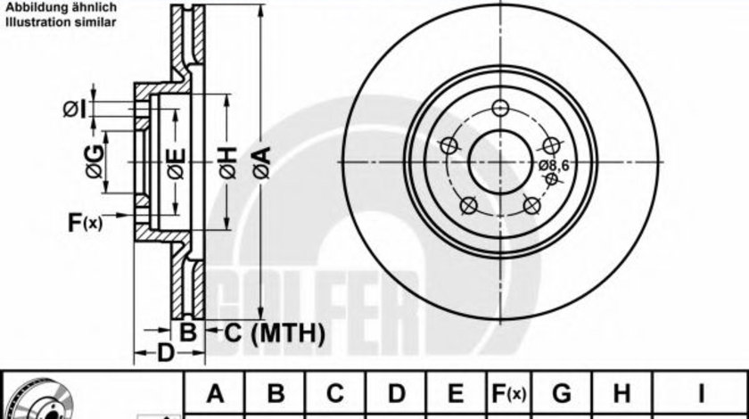 Disc frana ALFA ROMEO GTV (916C_) (1994 - 2005) GALFER B1.G222-0145.1 piesa NOUA