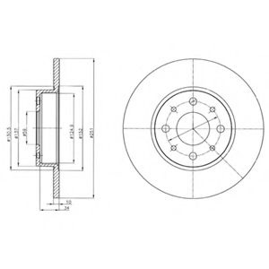Disc frana ALFA ROMEO MITO (955) (2008 - 2016) DELPHI BG4312 piesa NOUA