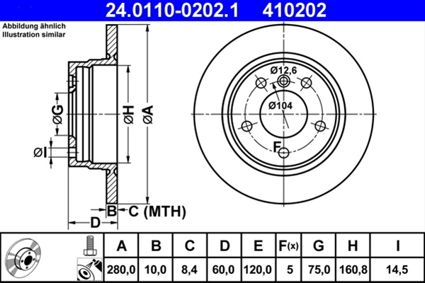 Disc Frana Ate Bmw 24.0110-0202.1