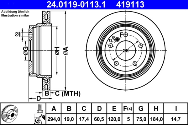 Disc Frana Ate Bmw 24.0119-0113.1