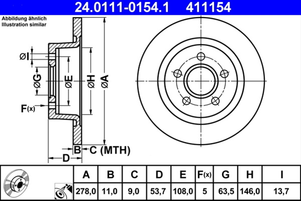 Disc Frana Ate Ford 24.0111-0154.1