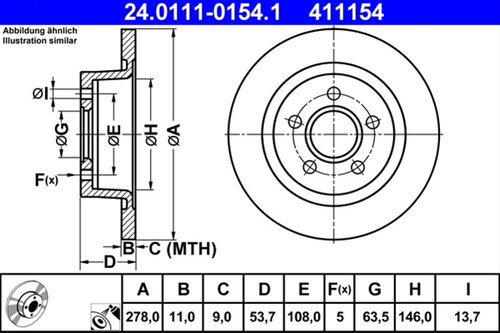 Disc Frana Ate Ford 24.0111-0154.1