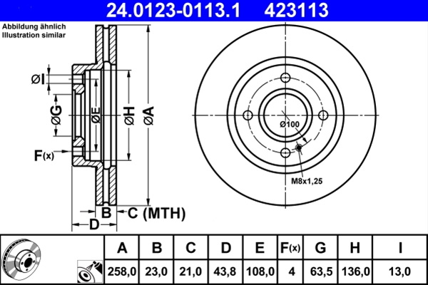 Disc Frana Ate Ford 24.0123-0113.1