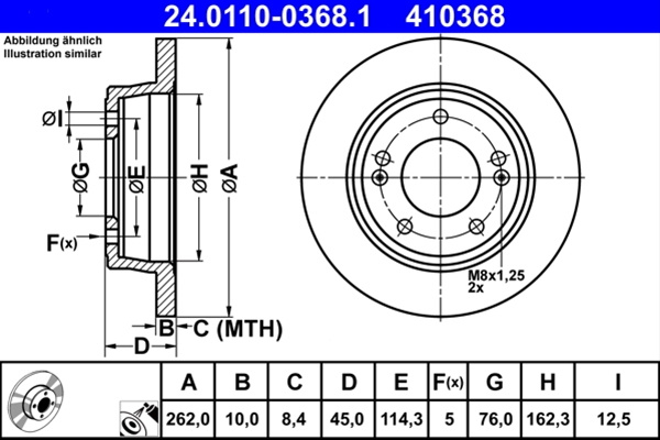 Disc Frana Ate Hyundai 24.0110-0368.1