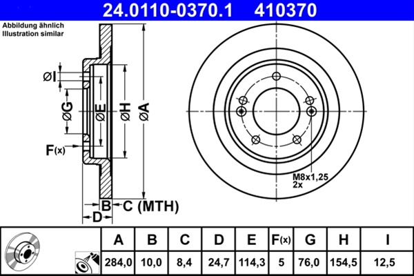 Disc Frana Ate Hyundai 24.0110-0370.1