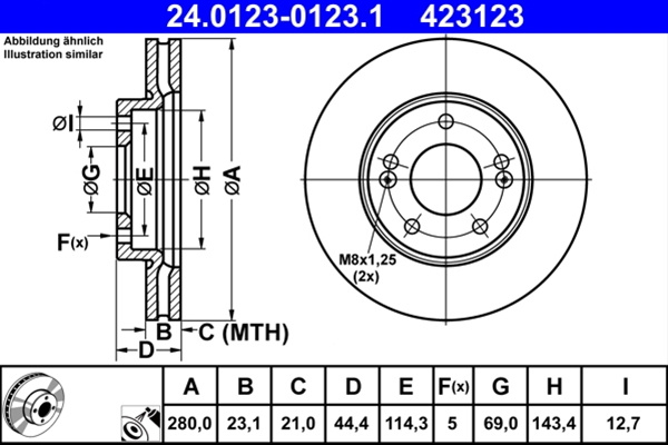 Disc Frana Ate Hyundai 24.0123-0123.1