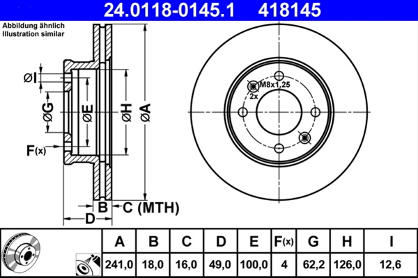 Disc Frana Ate Kia 24.0118-0145.1