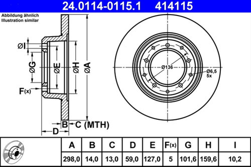 Disc Frana Ate Land Rover 24.0114-0115.1