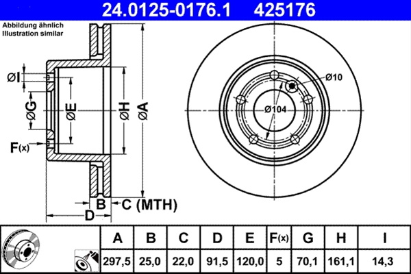 Disc Frana Ate Land Rover 24.0125-0176.1
