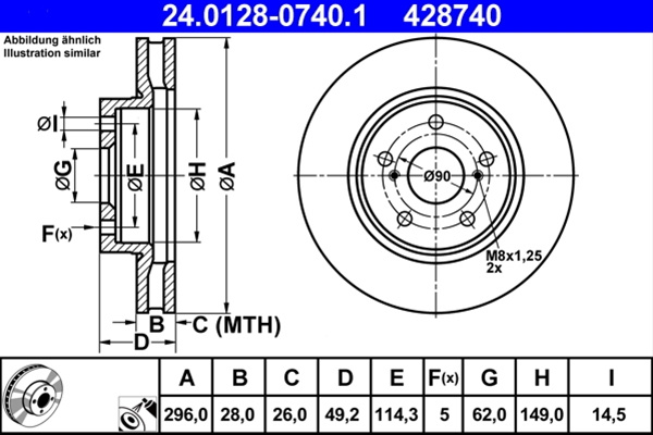 Disc Frana Ate Lexus 24.0128-0740.1