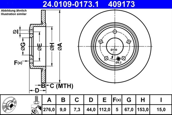 Disc Frana Ate Mercedes-Benz 24.0109-0173.1
