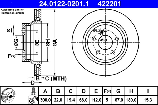 Disc Frana Ate Mercedes-Benz 24.0122-0201.1