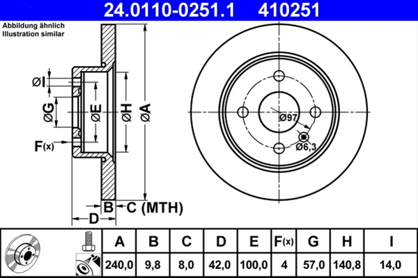 Disc Frana Ate Opel 24.0110-0251.1