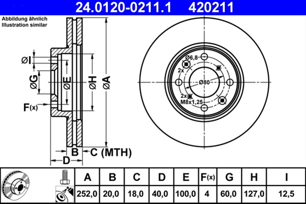 Disc Frana Ate Opel 24.0120-0211.1