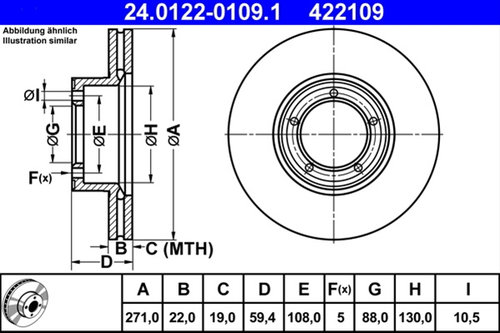 Disc Frana Ate Opel 24.0122-0109.1