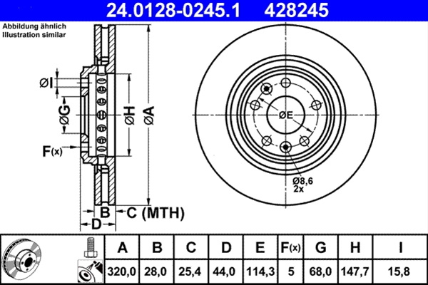 Disc Frana Ate Renault 24.0128-0245.1