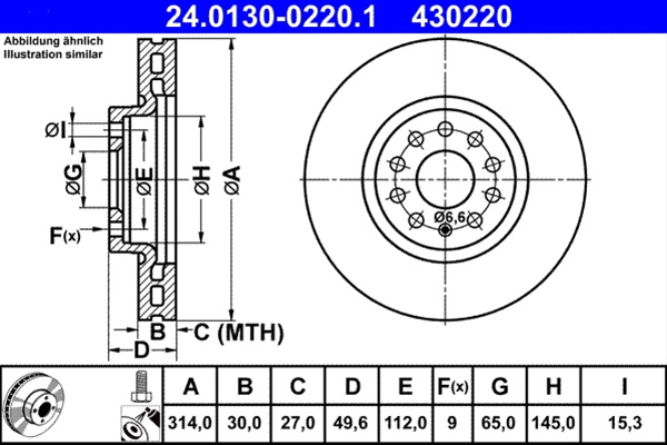 Disc Frana Ate Seat 24.0130-0220.1