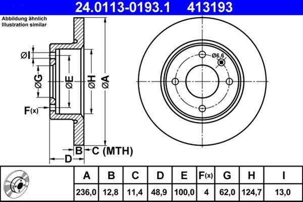 Disc Frana Ate Skoda 24.0113-0193.1