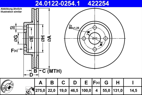 Disc Frana Ate Toyota 24.0122-0254.1