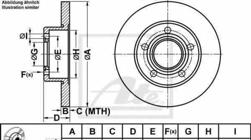 Disc frana AUDI 100 4A C4 ATE 24.0110-0201.1