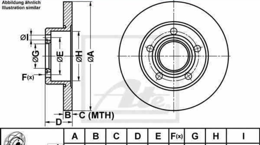 Disc frana AUDI 100 4A C4 ATE 24.0310-0201.1