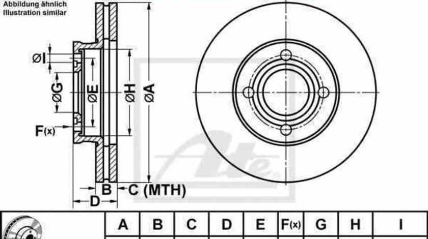 Disc frana AUDI 80 81 85 B2 ATE 24.0120-0120.1