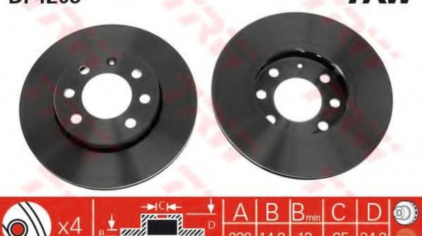 Disc frana AUDI A2 (8Z0) (2000 - 2005) TRW DF4205 piesa NOUA