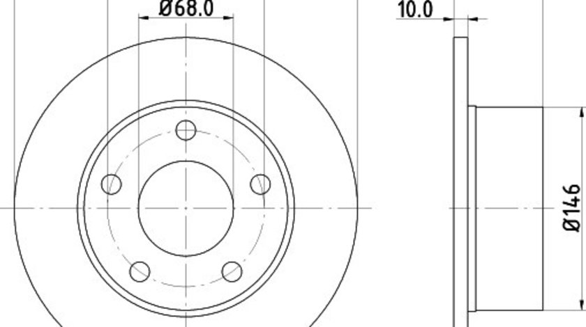 Disc frana AUDI A3 (8L1) (1996 - 2003) KRIEGER 0950004238 piesa NOUA