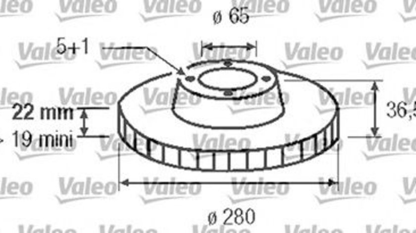 Disc frana AUDI A3 (8L1) (1996 - 2003) VALEO 186604 piesa NOUA