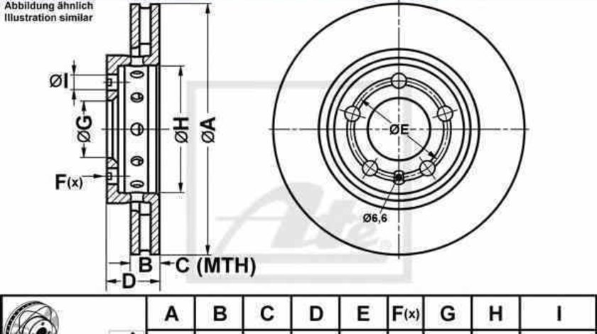 Disc frana AUDI A3 8L1 ATE 24.0322-0163.1