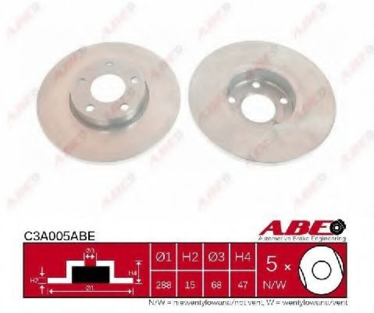 Disc frana AUDI A4 (8D2, B5) (1994 - 2001) ABE C3A005ABE piesa NOUA
