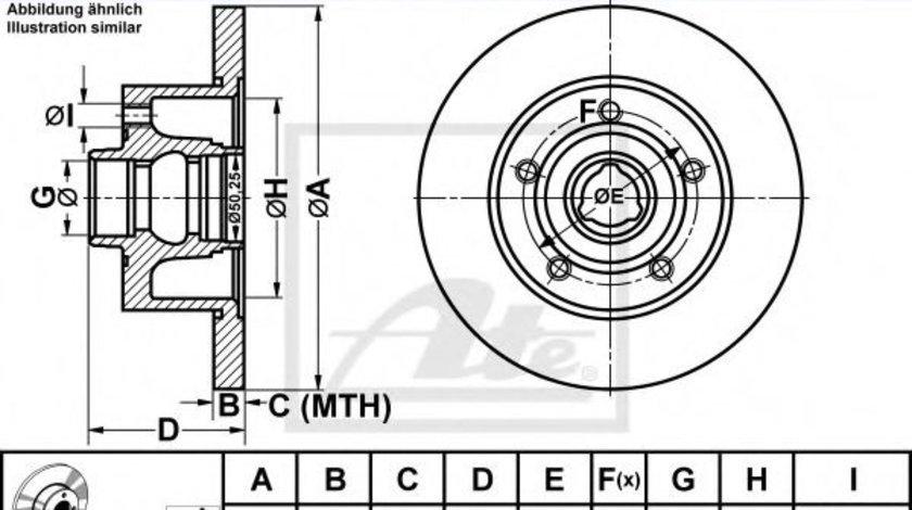 Disc frana AUDI A4 (8D2, B5) (1994 - 2001) ATE 24.0110-0210.1 piesa NOUA