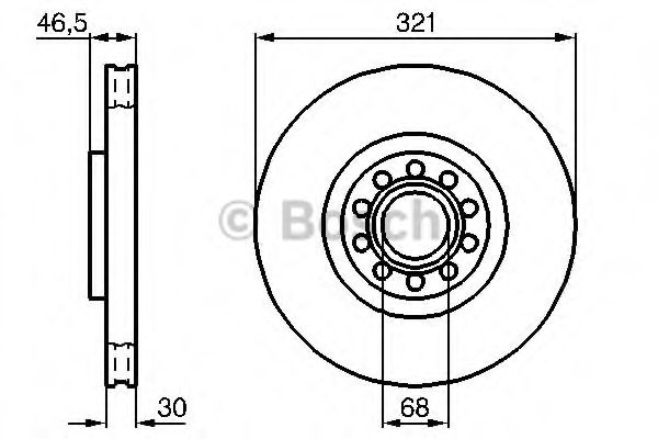 Disc frana AUDI A4 (8D2, B5) (1994 - 2001) BOSCH 0 986 478 985 piesa NOUA