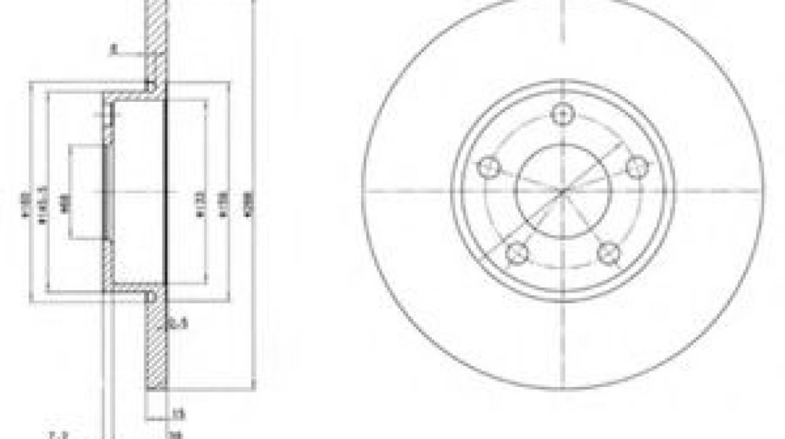 Disc frana AUDI A4 (8D2, B5) (1994 - 2001) DELPHI BG2749 piesa NOUA