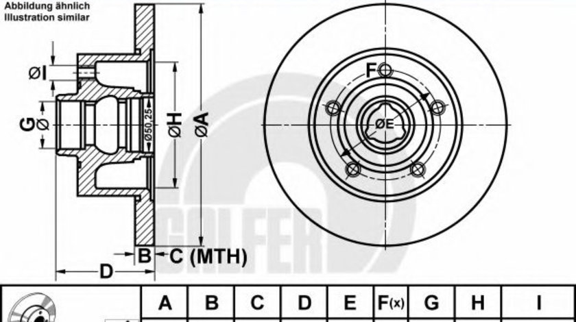 Disc frana AUDI A4 (8D2, B5) (1994 - 2001) GALFER B1.G210-0210.1 piesa NOUA