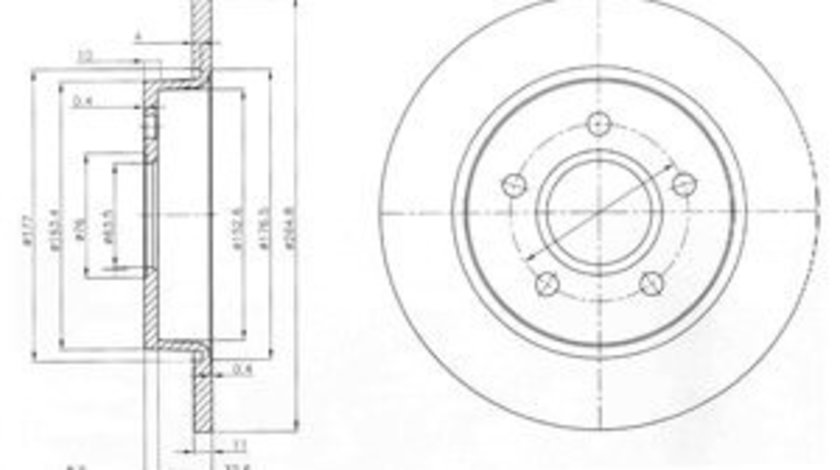 Disc frana AUDI A4 (8D2, B5) (1994 - 2001) KRIEGER 0950004027 piesa NOUA